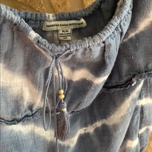 American Eagle Outfitters Tops - AE Blue Tye-Dye Cropped Strapless Top American Eagle Outfitters Tops - AE Blue Tye-Dye Cropped Strapless Top